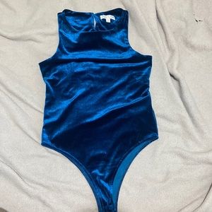 Blue velvet bodysuit
